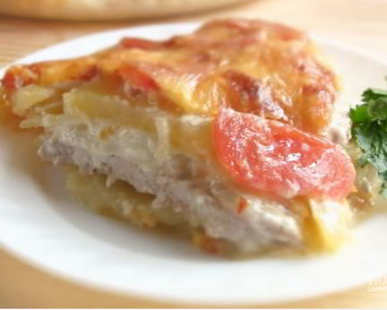 Картофель с мясом по-французски