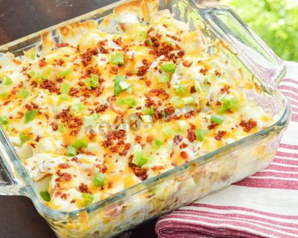 Картошка по-французски с фаршем помидорами грибами