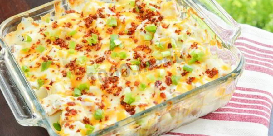 Рецепт картошки по-французски с фаршем помидорами грибами