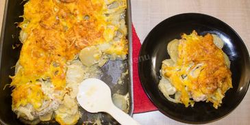 мясо по-французски классически в духовке с картошкой