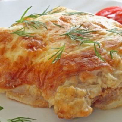 Мясо по-французски с фаршем