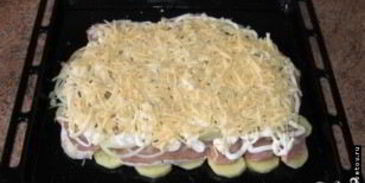 мясо по-французски с картофелем и помидорами