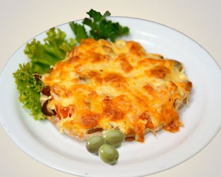 Мясо по-французски с картошкой и вешенками