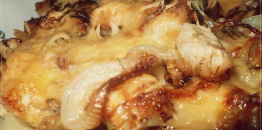 Рецепт мяса по-французски с шампиньонами