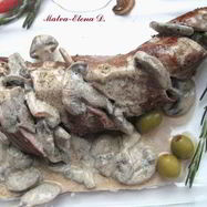 Рецепт Сочной телячьей вырезки по-французски с шампиньонами