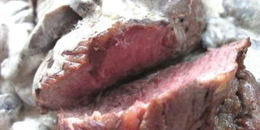 сочная телячья вырезка по-французски с шампиньонами