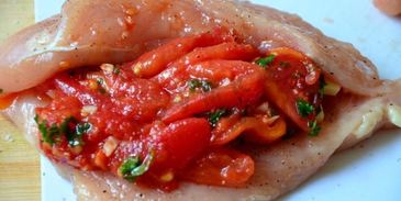 куриное филе с помидорами, сыром в духовке