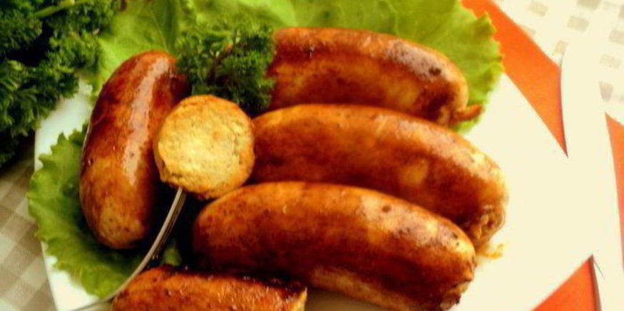 Рецепт куриных колбасок с яблоками