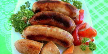 куриные колбаски с яблоками