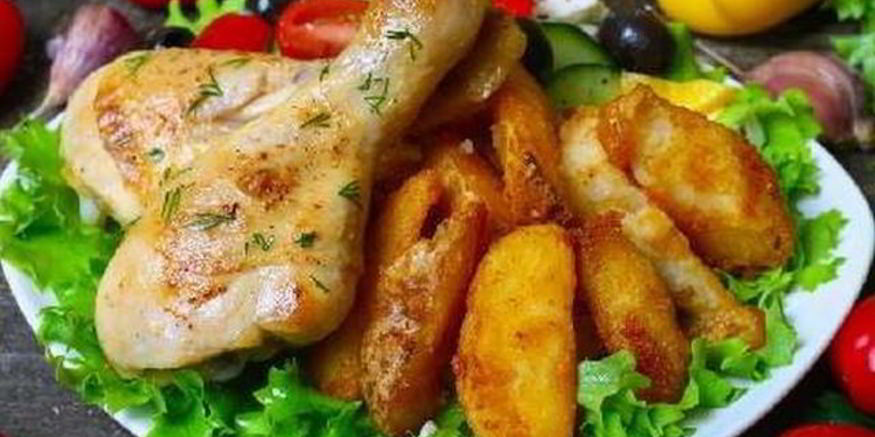 Рецепт куриных ножек с румяным картофелем