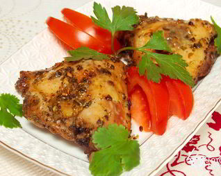 Куриные окорочка в маринаде из кинзы