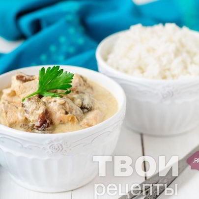 Курица с грибами в мультиварке