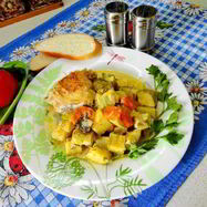 Рецепт Курицы с кабачками в мультиварке