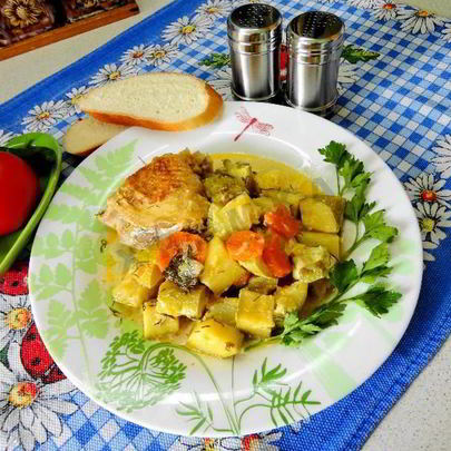 Курица с кабачками в мультиварке