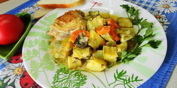 курица с кабачками в мультиварке