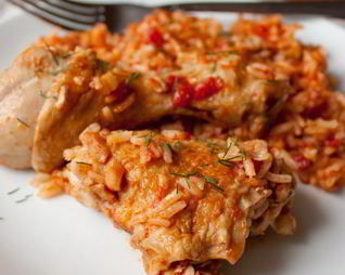 Курица с рисом в томате