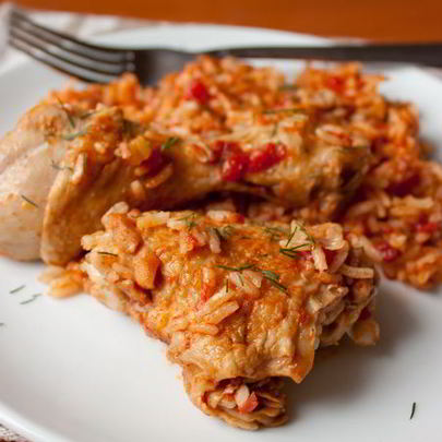 Курица с рисом в томате
