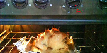 курица запеченная, фаршированная рисом