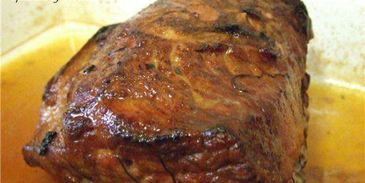 свинина с фруктами и конфитюром из киви