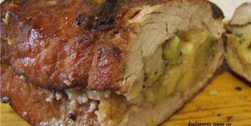 свинина с фруктами и конфитюром из киви