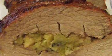 свинина с фруктами и конфитюром из киви