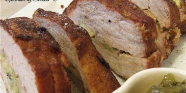 свинина с фруктами и конфитюром из киви