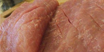 свинина с фруктами и конфитюром из киви