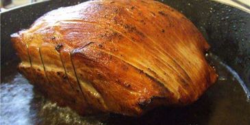 свинина с фруктами и конфитюром из киви