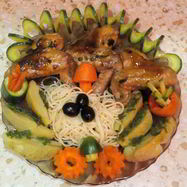 Рецепт Тушеных куриных крылышек Летняя фантазия