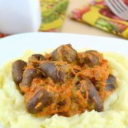 Рецепт Тушеных куриных сердечек