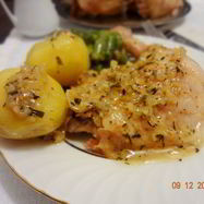 Рецепт Запеченной курицы с эстрагоновым соусом