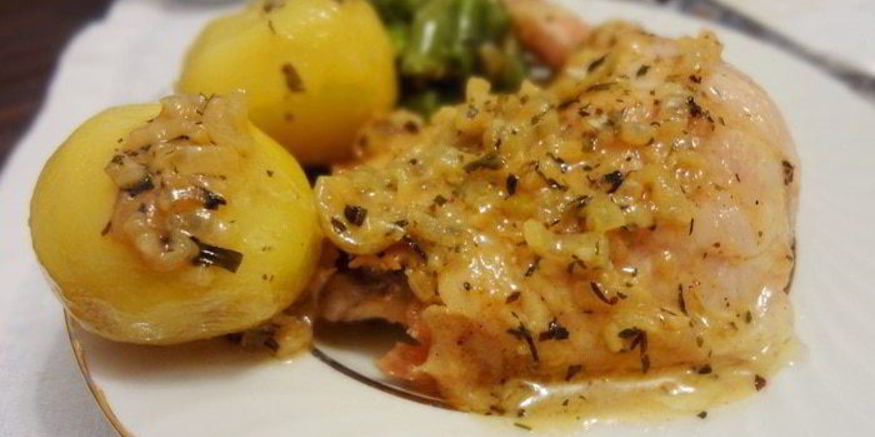 Рецепт запеченной курицы с эстрагоновым соусом