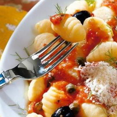 Ньокки с кремом из паприки и фенхеля