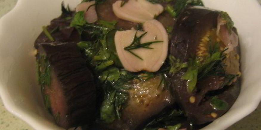 Рецепт баклажанов с хреном и имбирем