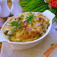 Рецепт Баклажанов с лисичками в духовке