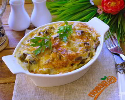 Баклажаны с лисичками в духовке