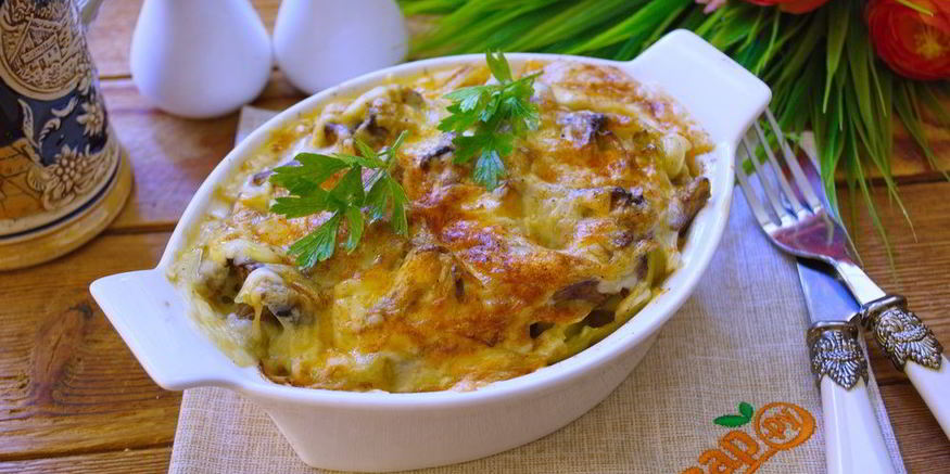 Рецепт баклажанов с лисичками в духовке