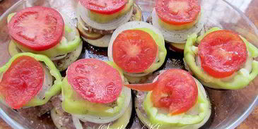 баклажаны с мясом и овощами