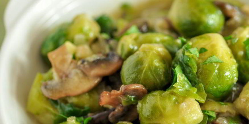 Рецепт брюссельской капусты с шампиньонами