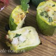 Рецепт Фаршированных кабачков с курицей и сыром