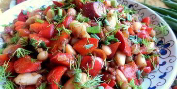 фасоль в чесночно-имбирном соусе