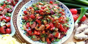 фасоль в чесночно-имбирном соусе