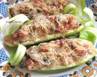 Кабачки, фаршированные грибами