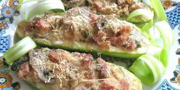 кабачки, фаршированные грибами