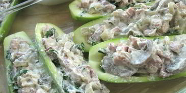 кабачки, фаршированные грибами