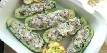 кабачки, фаршированные грибами
