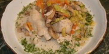 кабачки с курицей и грибами