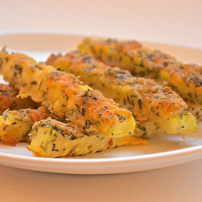 Кабачки в сырной панировке