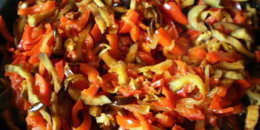 кади-ча — жаренные баклажаны с овощами