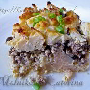 Рецепт Мусаки из цветной капусты с мясом и грибами